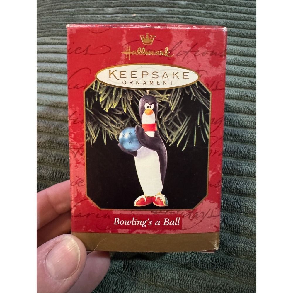 Hallmark Keepsake Ornament Bowling Penguin Dated 1999 Sculpted by Kristina Kline